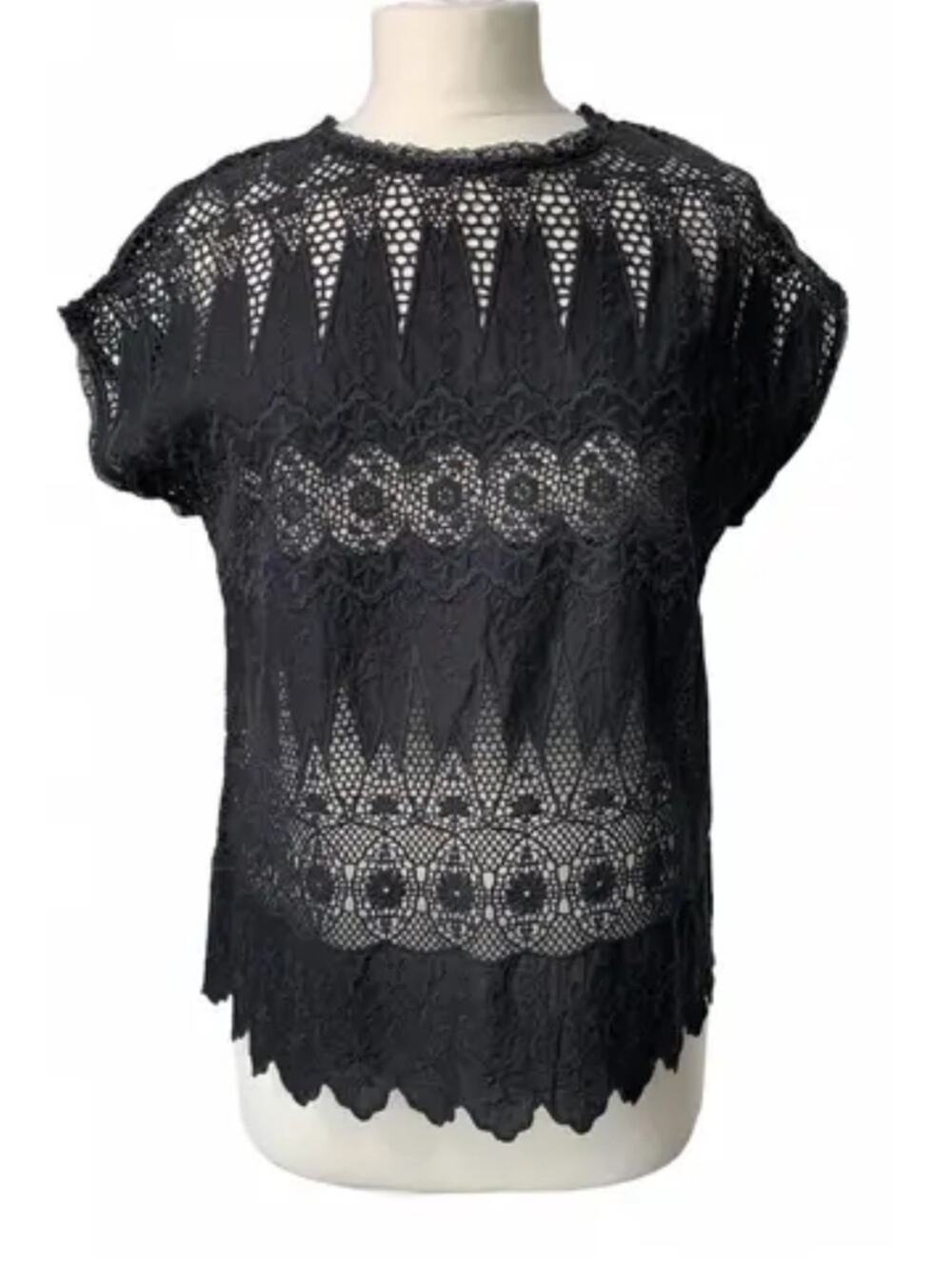 Ulla Johnson Crochet Lace Top Sz 2